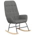 Sillón mecedora con taburete tela gris