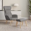 Sillón de relax con taburete tela gris claro