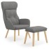 Sillón de relax con taburete tela gris