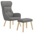 Sillón de relax con taburete tela gris