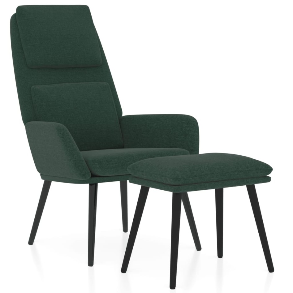 Sillón de relax con reposapiés tela verde