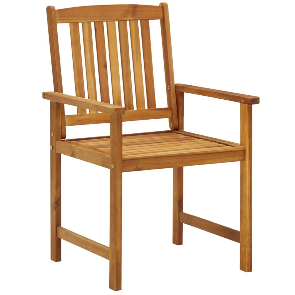 Juego de comedor de jardín 7 piezas madera maciza de