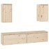Muebles para TV 4 piezas madera maciza de