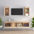Muebles para TV 4 piezas madera maciza de