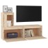 Muebles para TV 3 piezas madera maciza de