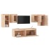 Muebles para TV 6 piezas madera maciza de