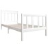Estructura de cama individual de madera maciza blanco 90x190