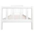 Estructura de cama individual de madera maciza blanco 90x190