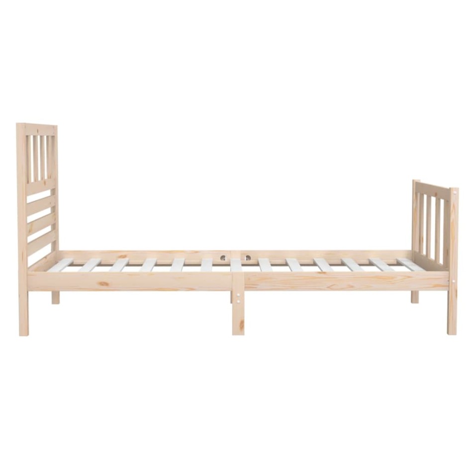 Estructura de cama individual de madera maciza 90x190