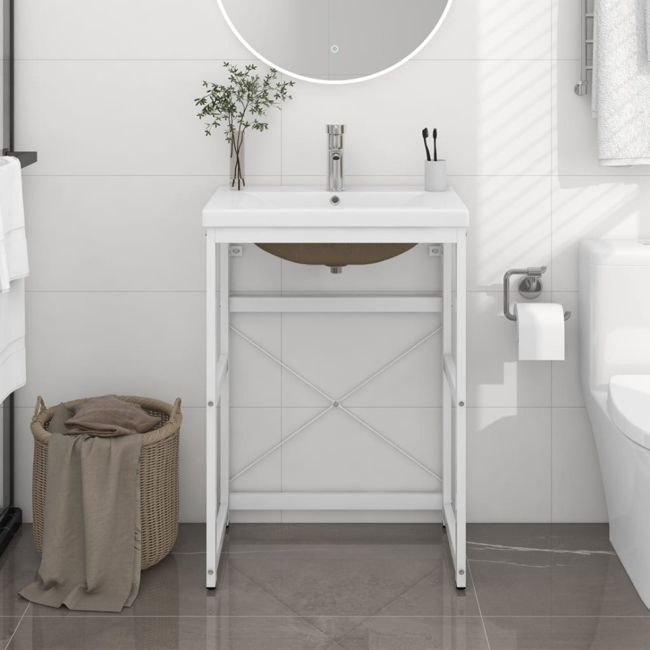 Estructura de baño con lavabo incorporado hierro