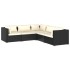 Set de muebles de jardín 5 pzas y cojines ratán sintético