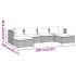 Set muebles de jardín 6 piezas y cojines ratán sintético
