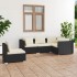 Set de muebles de jardín 5 pzas y cojines ratán sintético
