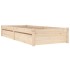 Estructura de cama individual con cajones 75x190