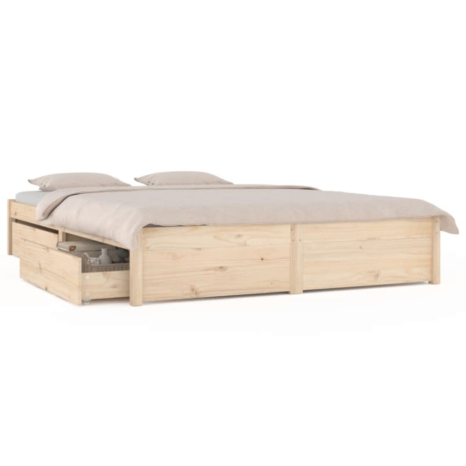 Estructura de cama con cajones doble 135x190