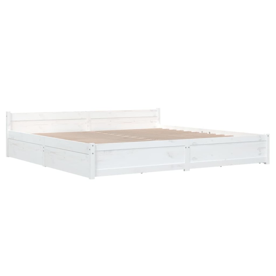 Estructura de cama con cajones blanco 180x200