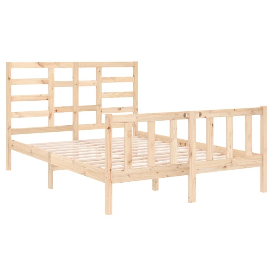 Estructura de cama de matrimonio madera maciza 135x190