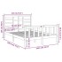 Estructura de cama de matrimonio madera maciza 135x190