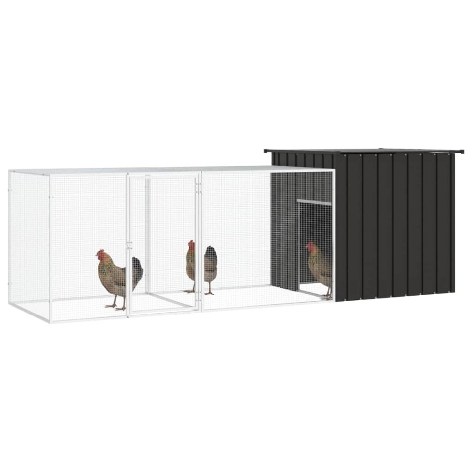 Jaula de gallinas acero galvanizado antracita 300x91x100