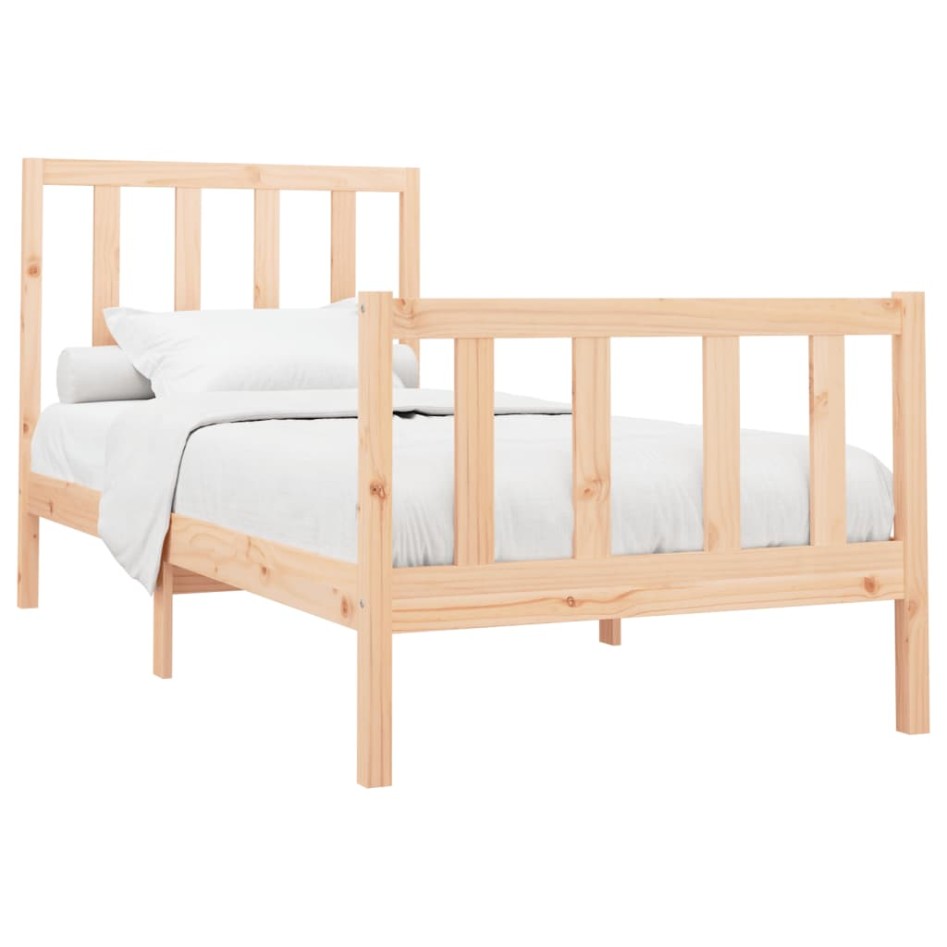 Estructura de cama sin colchón madera maciza de pino 100x200