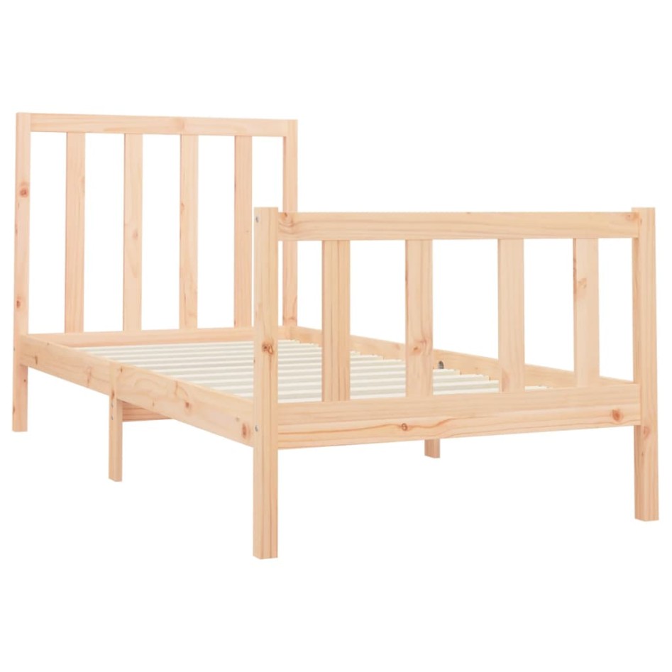 Estructura de cama sin colchón madera maciza de pino 100x200