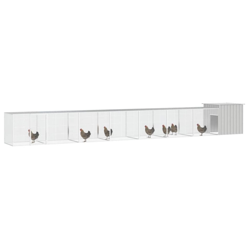 Gallinero de acero galvanizado gris 800x91x100