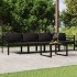Set muebles de jardín 5 pzas y cojines aluminio gris