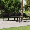 Set muebles de jardín 5 pzas y cojines aluminio gris antracita