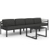 Set muebles de jardín 5 pzas y cojines aluminio gris