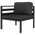 Set muebles de jardín 5 pzas y cojines aluminio gris