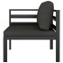 Set muebles de jardín 5 pzas y cojines aluminio gris