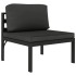 Set muebles de jardín 5 pzas y cojines aluminio gris