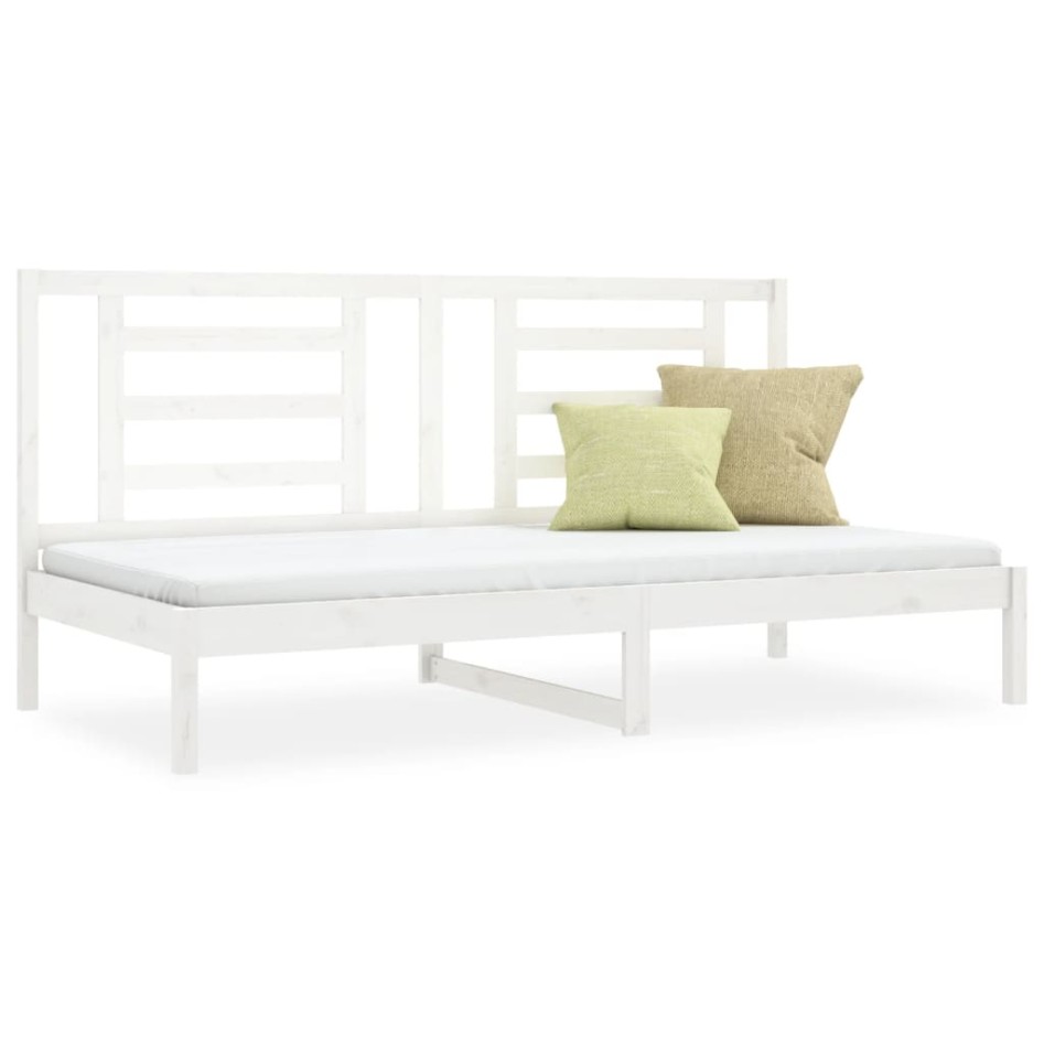 Sofá cama sin colchón madera maciza de pino blanco 80x200