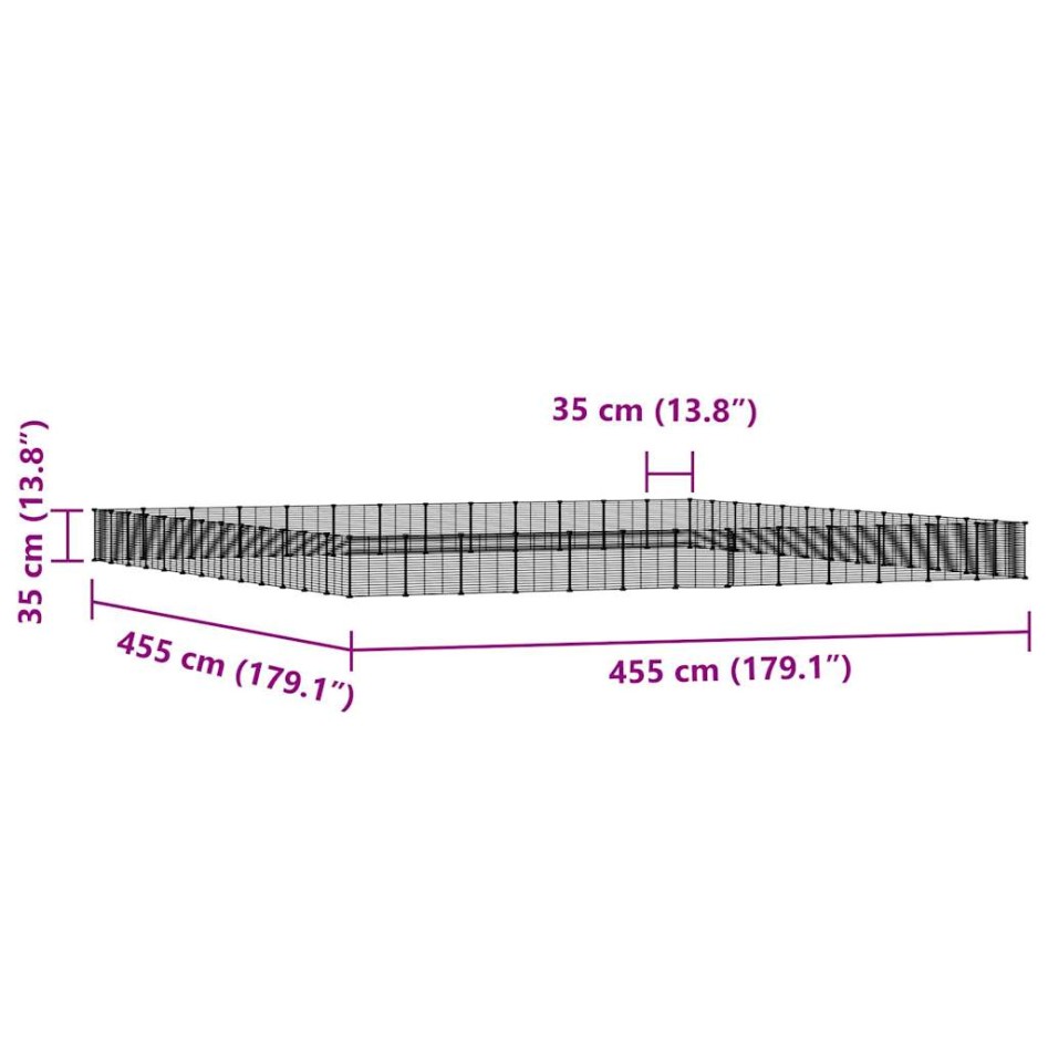 Jaula para mascotas de 52 paneles puerta acero negro 35x35