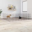 Jaula para mascotas de 60 paneles puerta acero negro 35x35 cm