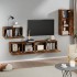 Set de muebles de TV 4 pzas madera contrachapada roble