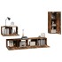 Set de muebles de TV 4 pzas madera contrachapada roble