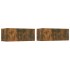 Set de muebles de TV 4 pzas madera contrachapada roble