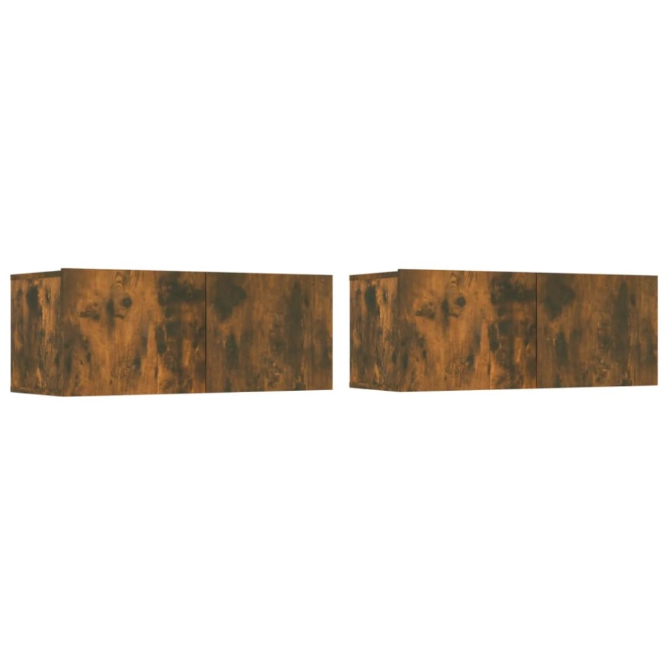 Set de muebles de TV 4 pzas madera contrachapada roble