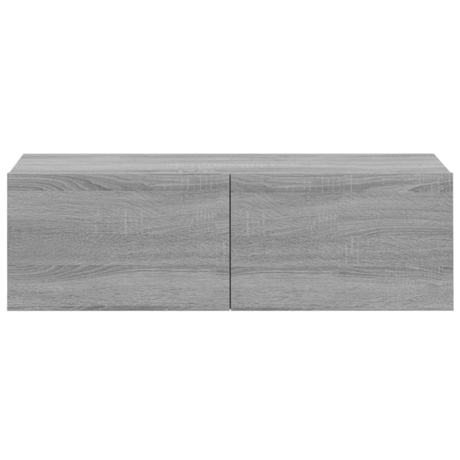 Set de muebles para TV 5 pzas madera contrachapada gris