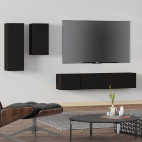 Set de muebles para TV 4 piezas madera contrachapada