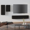 Set de muebles para TV 4 piezas madera contrachapada negro