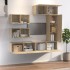 Set de muebles para TV 6 pzas madera contrachapada roble