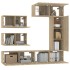 Set de muebles para TV 6 pzas madera contrachapada roble