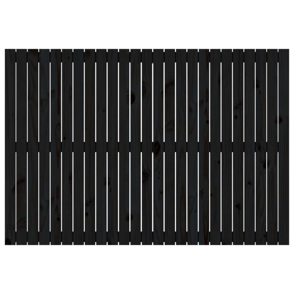 Cabecero de cama pared madera maciza pino negro 159,5x3x110