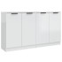 Aparadores 2 uds madera contrachapada blanco brillo 60x30x70