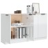Aparadores 2 uds madera contrachapada blanco brillo 60x30x70