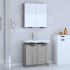 Set de muebles de baño 2 pzas madera de ingeniería gris