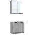 Set de muebles de baño 2 pzas madera de ingeniería gris