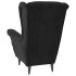 Sillón orejero y taburete de terciopelo